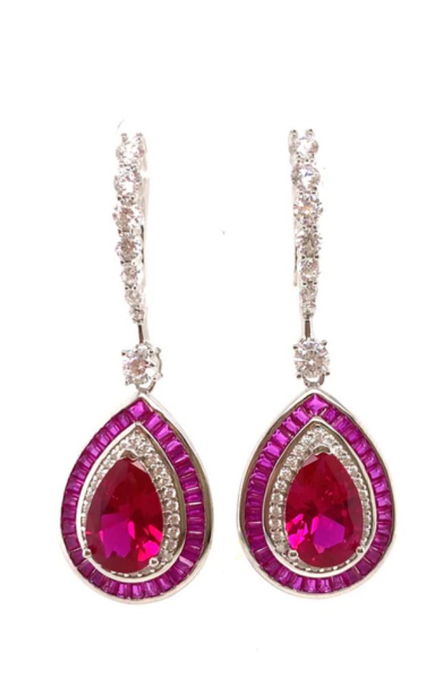 Elizabeth 56 Ruby Red Earrings