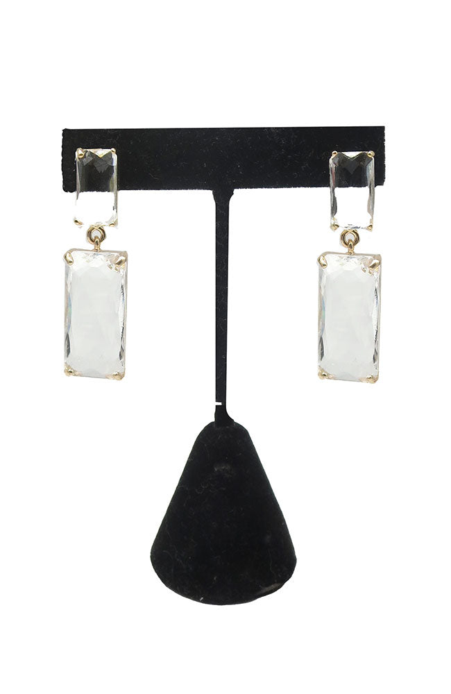 Clr Dbl Baguette Earrings