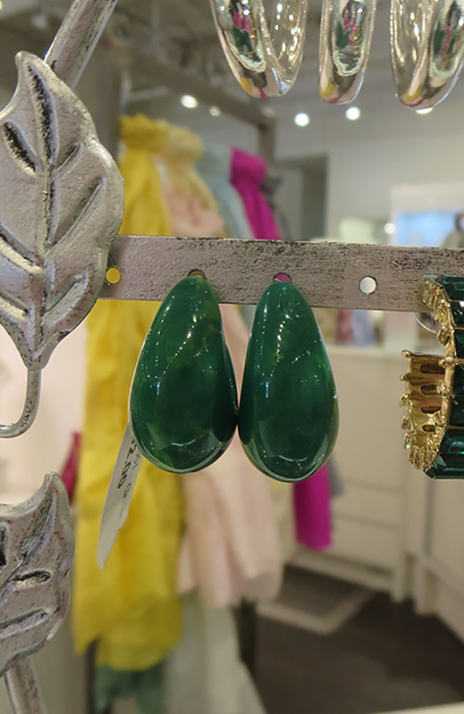 Green Acetate Chunky Earrings