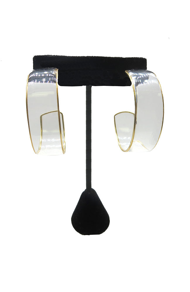 Clear Gold Flat Hoops