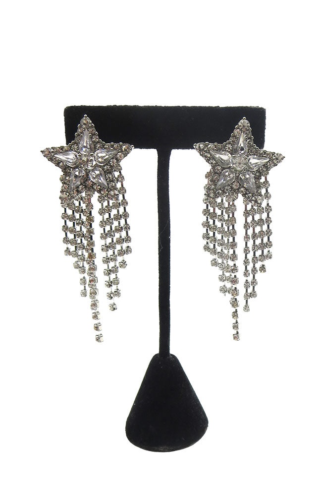 Silver Star Tassel Earrings