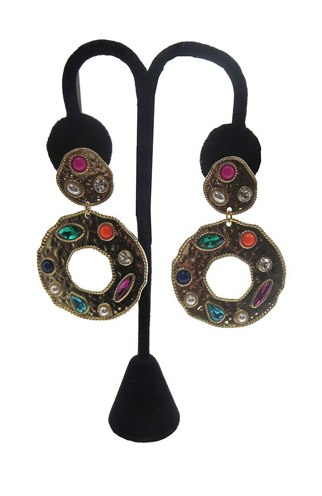 Gold Studded Jewel Earrings