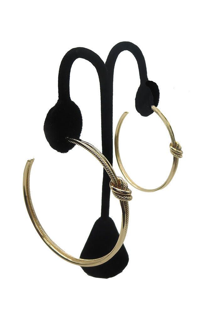 Gold Double Layers Knot Hoops