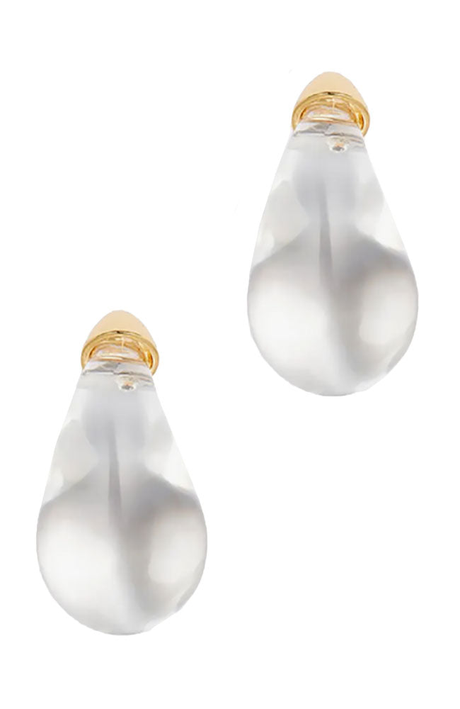 Clear Ice Puffy Earrings