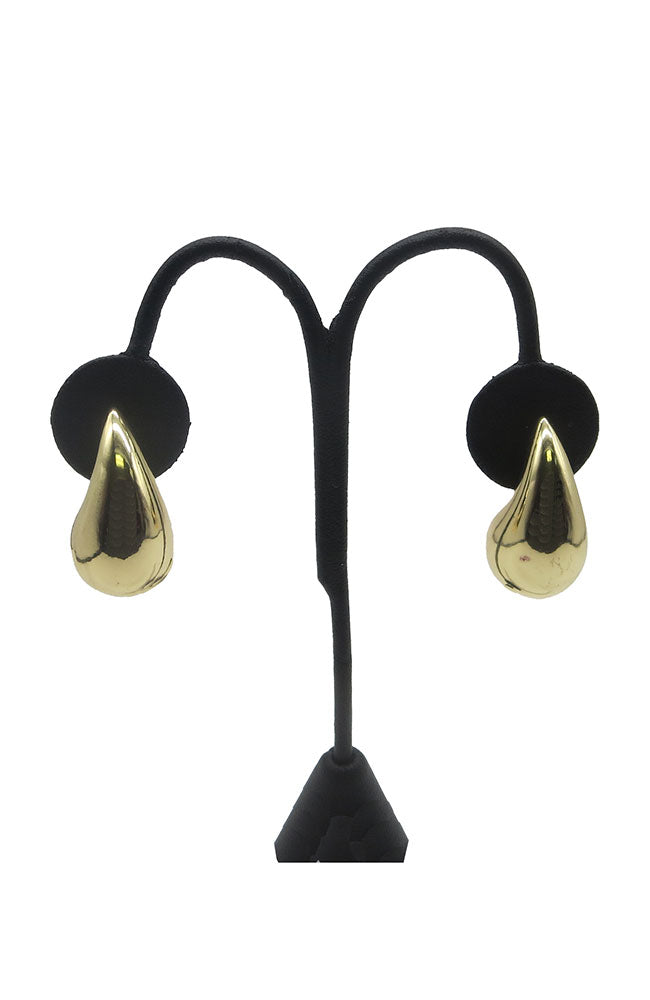 Medium Gold Puffy Teardrop Earrings