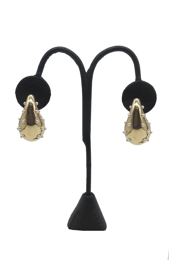Puffy Pearl Encrusted Earrings
