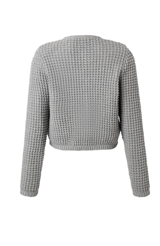 Cropped Textured Cardigan