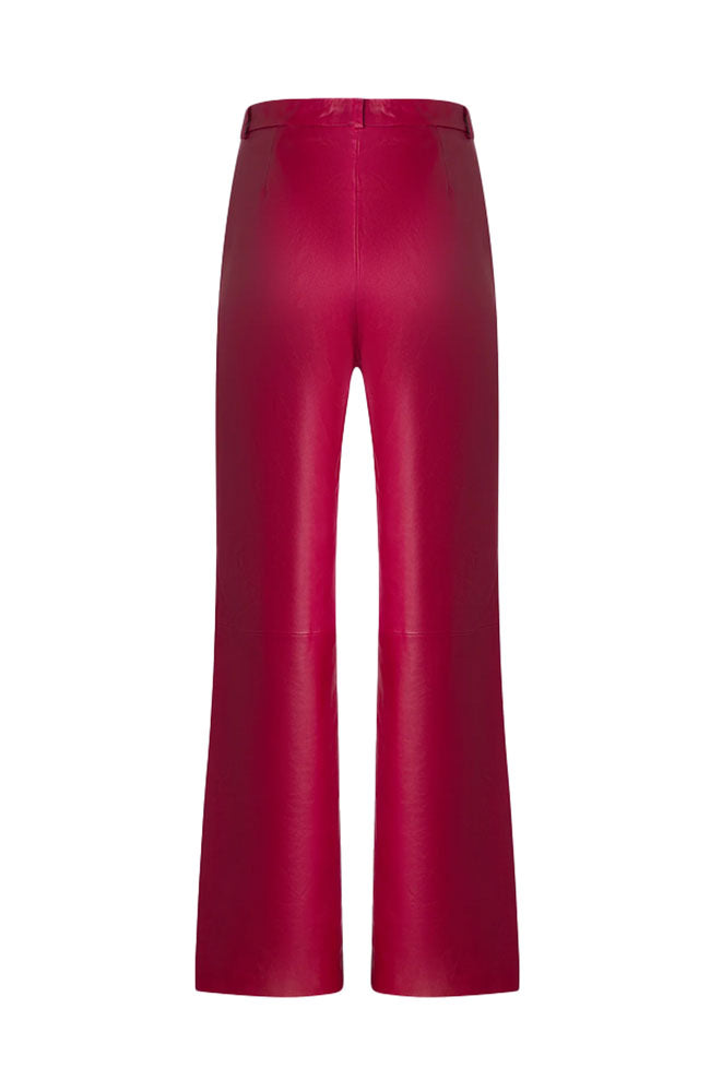 Straight Leg Leather Trousers