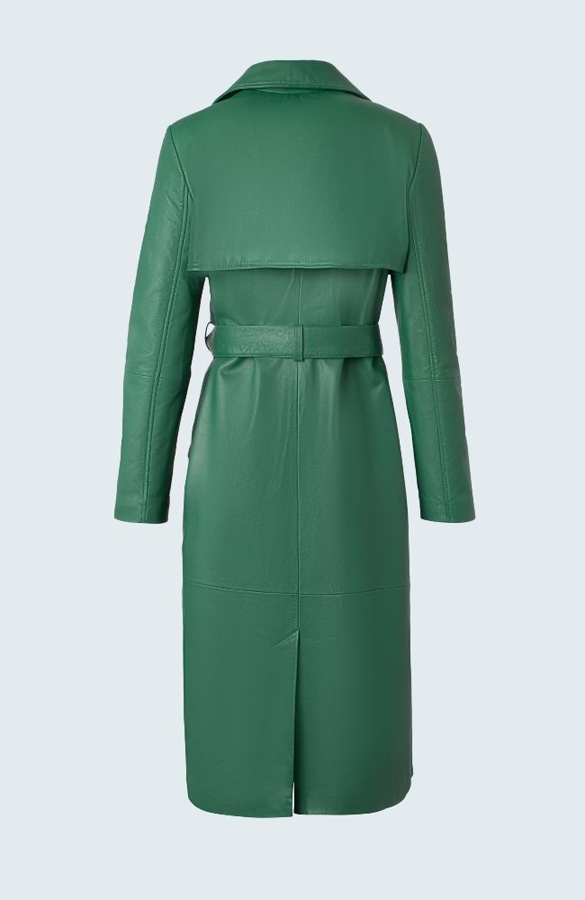 Double Breasted Leather Trench