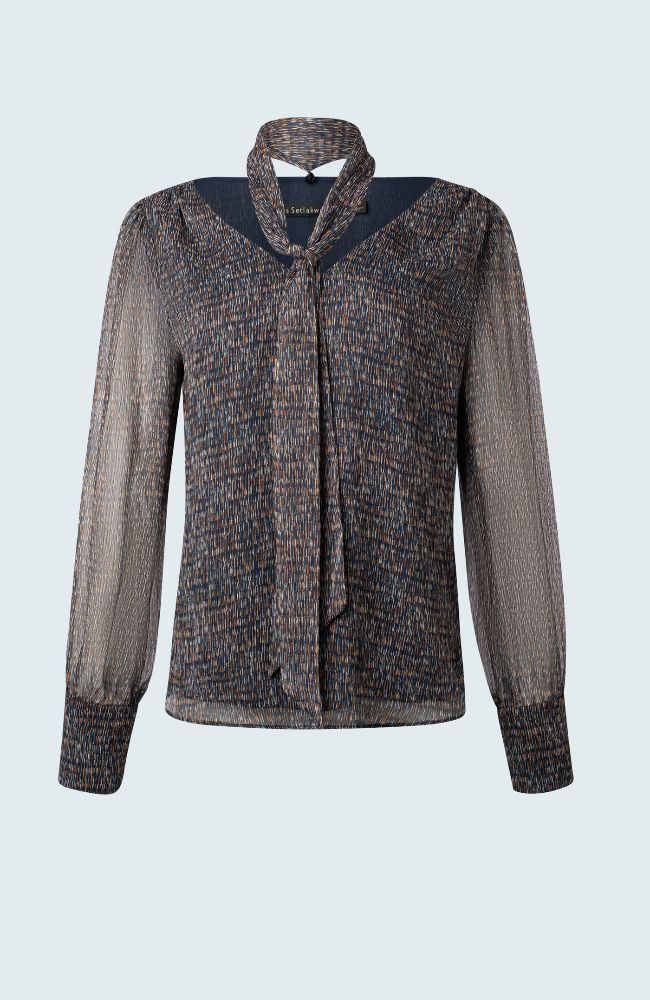 Chiffon Top with Detachable Scarf