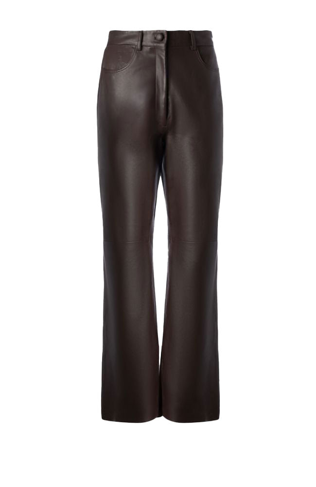 Leather Straight Leg Trousers