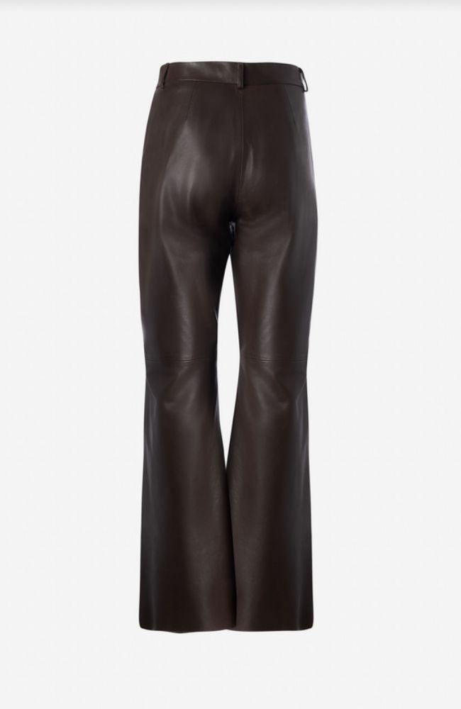 Leather Straight Leg Trousers