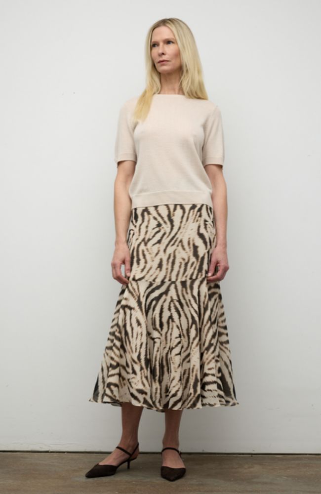 Printed Mid Length Skirt