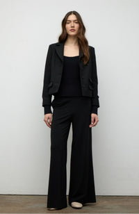 Cropped Jacket Ribbed Cuff