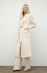 Coat with Cable Knit Sleeve