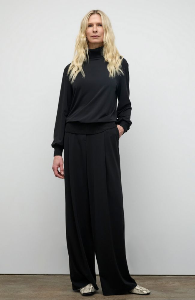 Turtleneck Top with Rib