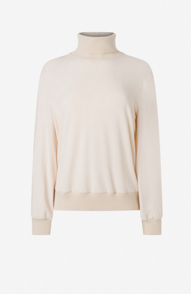 Turtleneck Top with Rib