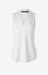 Sleeveless Pleated Vneck Top in Ivory