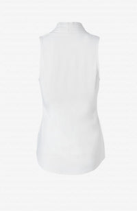 Sleeveless Pleated Vneck Top in Ivory