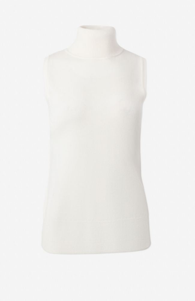 Merino Blend Sleeveless Turtleneck