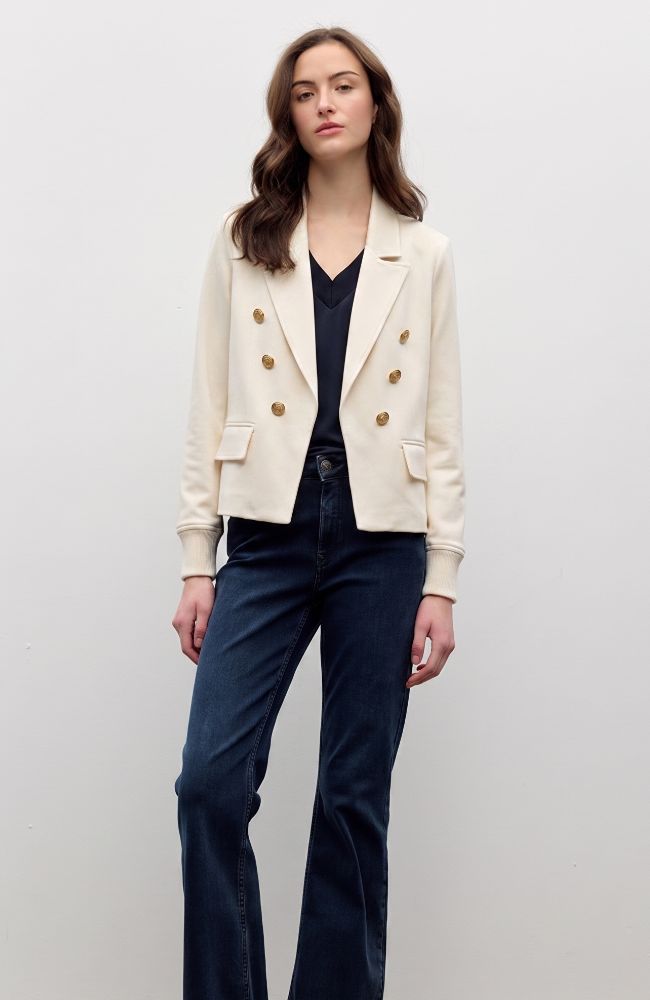 Crop Jacket with Rib Cuffs