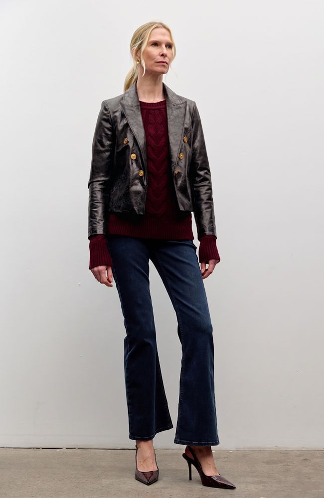 Shiny Leather Short Jacket