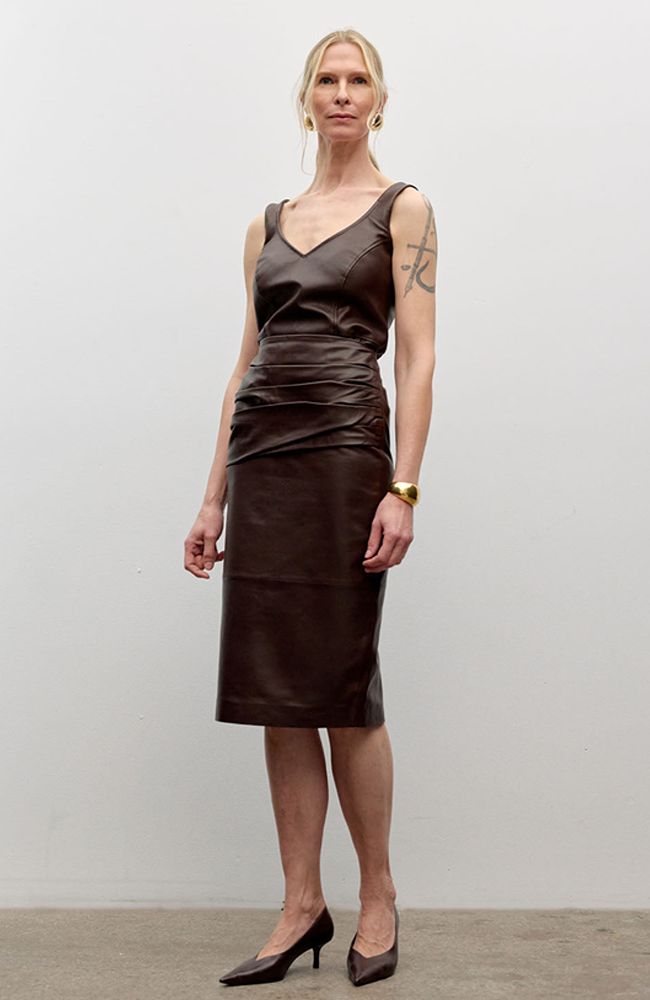 Leather Combo Bustier Cami