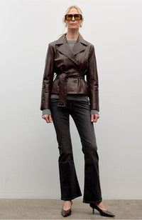 Belted Leather Jacket