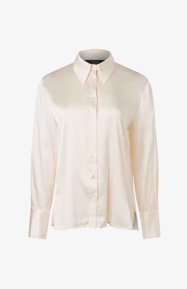 Button Down Classic Stretch Silk Blouse