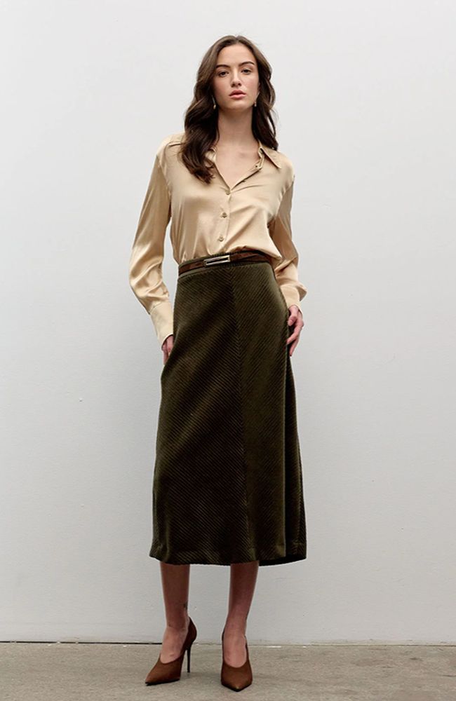 Button Down Classic Stretch Silk Blouse