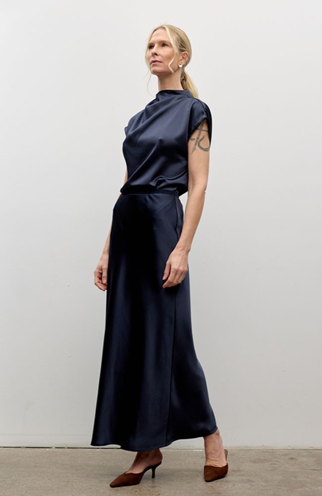 Satin Pleated Top
