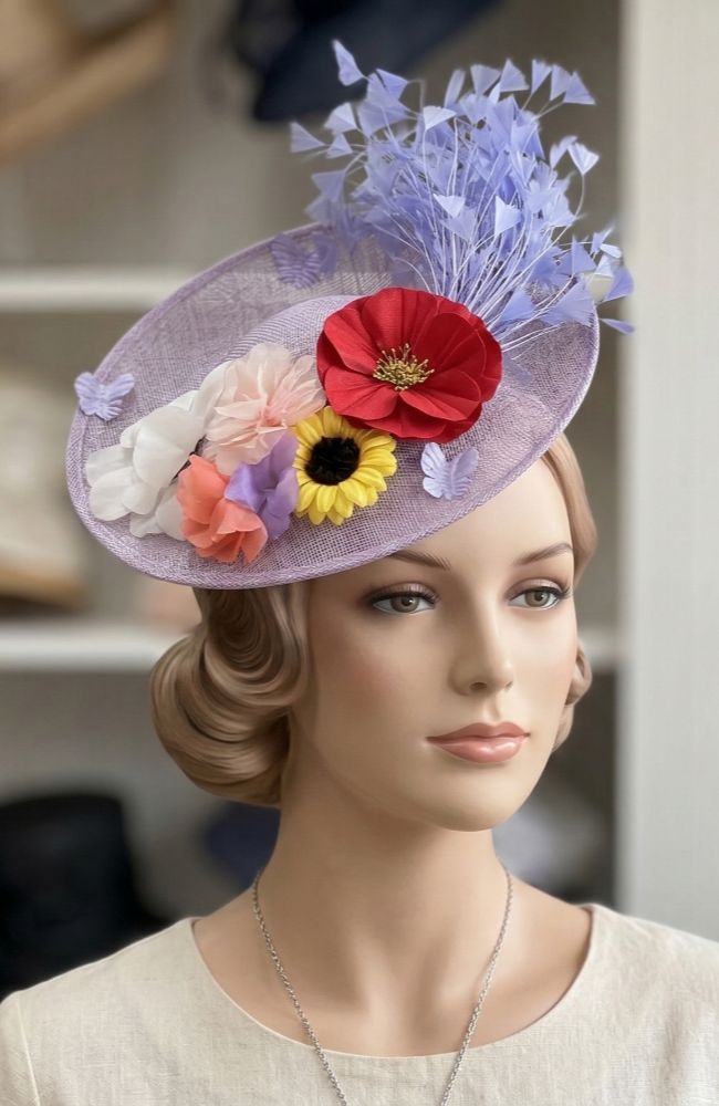 Lilac Fascinator Multi Col Flw