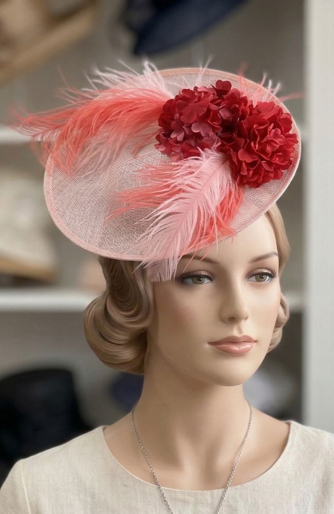 Dottie Red Blush Fascinator