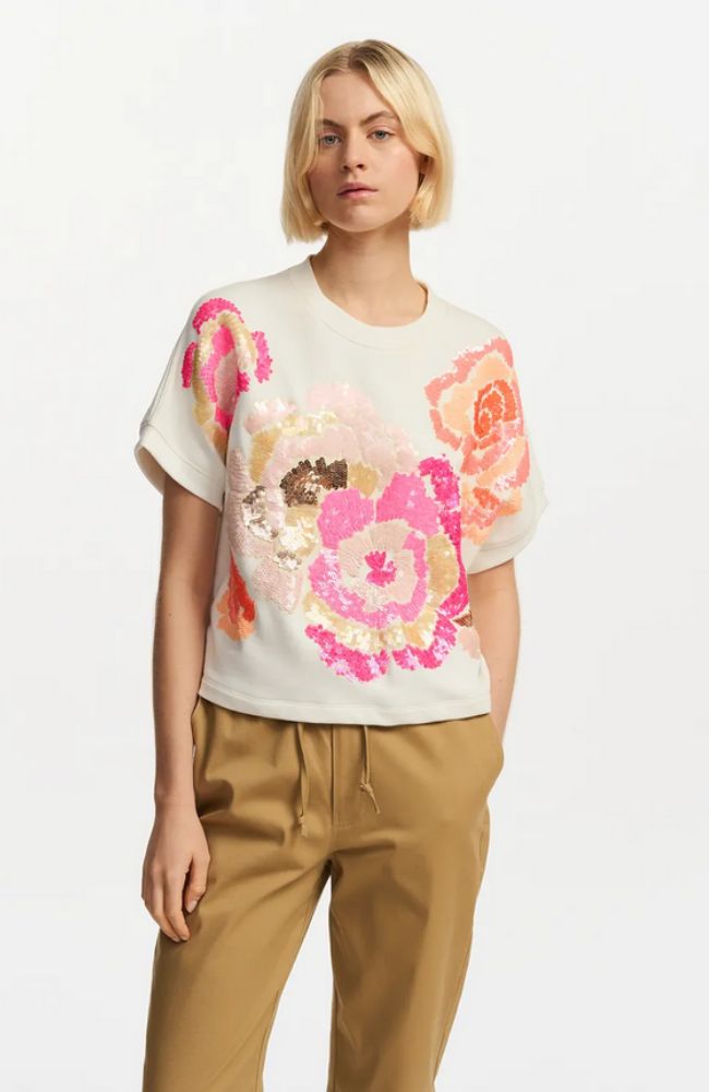 Floral Embroidered  Sweatshirt