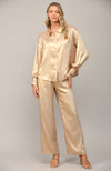 Metallic Wide Leg Pants
