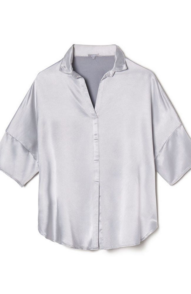 Fran Satin Top with Collar