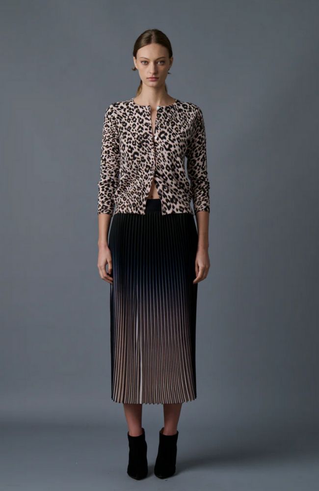 Ombre Nude Pleat Skirt