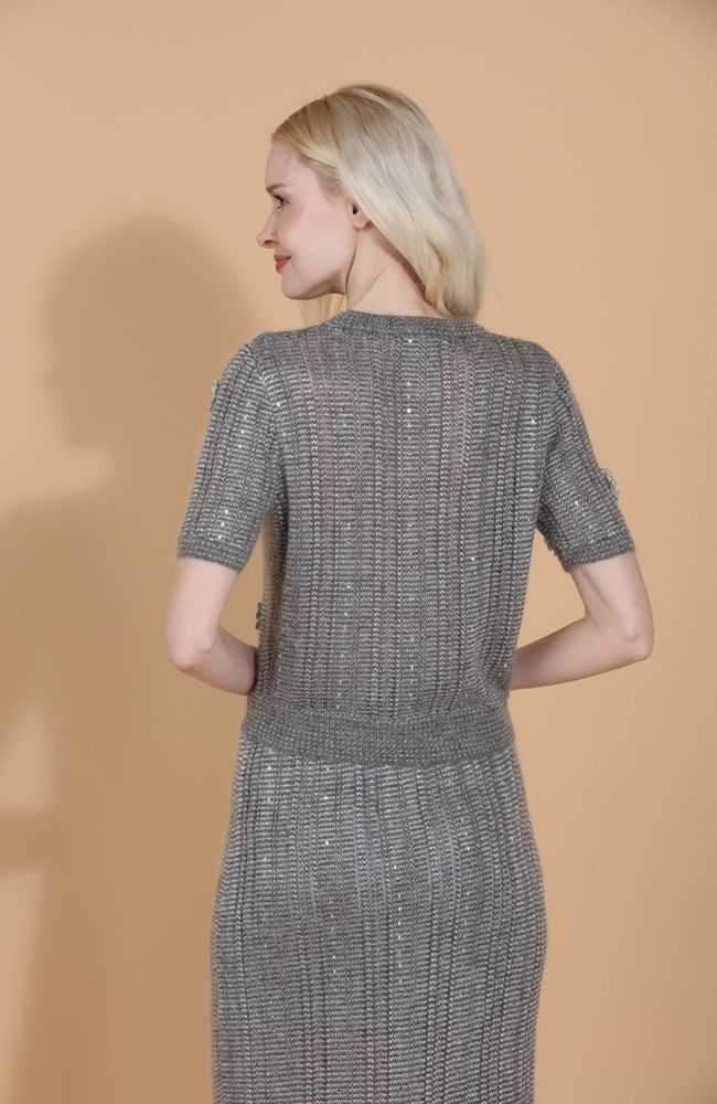 Short Sleeve Merino Blend Sweater
