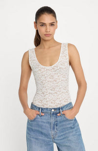 Stretch Lace Scoop Tank Bodysuit