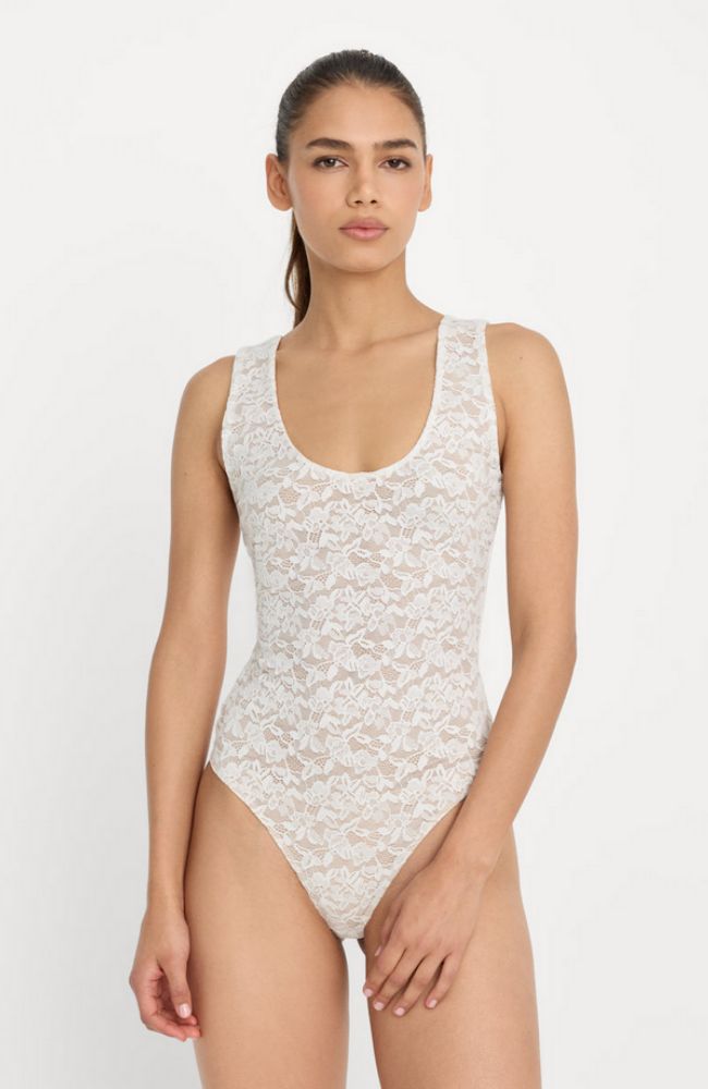 Stretch Lace Scoop Tank Bodysuit