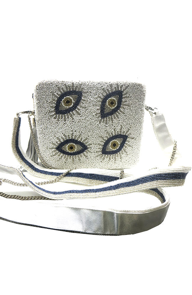 Many Evil Eye Beaded Crossbody