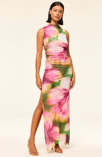 Athena Dress in Blurred Hibiscus
