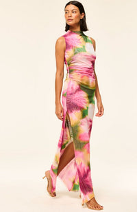 Athena Dress in Blurred Hibiscus