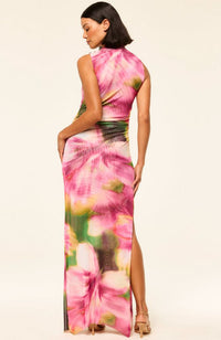 Athena Dress in Blurred Hibiscus