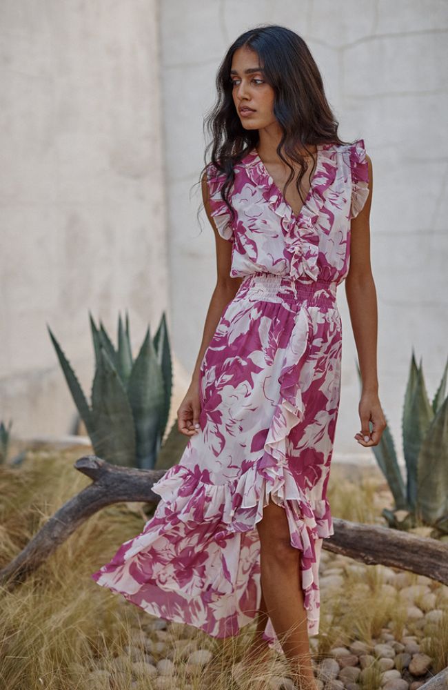 Kidada Dress in Fuschia Flora
