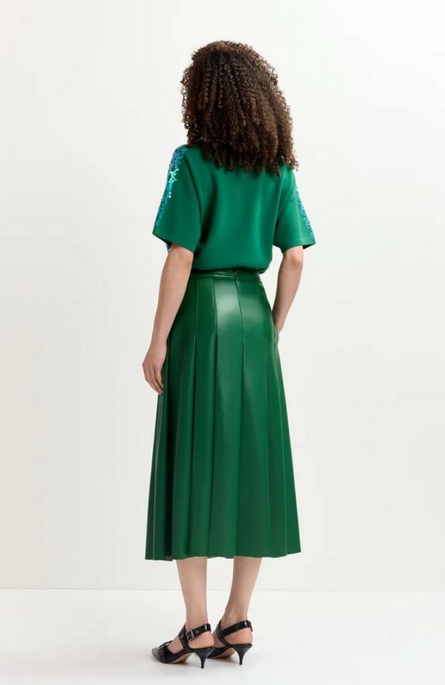 Geeuw Faux Leather Midi Skirt