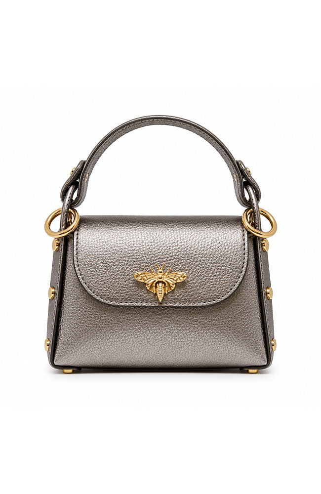 Leather Bumblebee Mini Bag Pewter