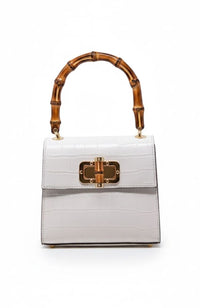 Leather Bamboo Handle Bag