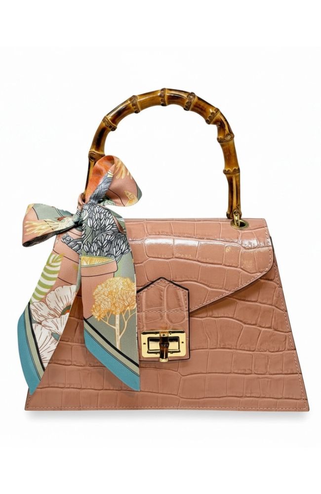 Leather Crocco Bamboo Handle Bag
