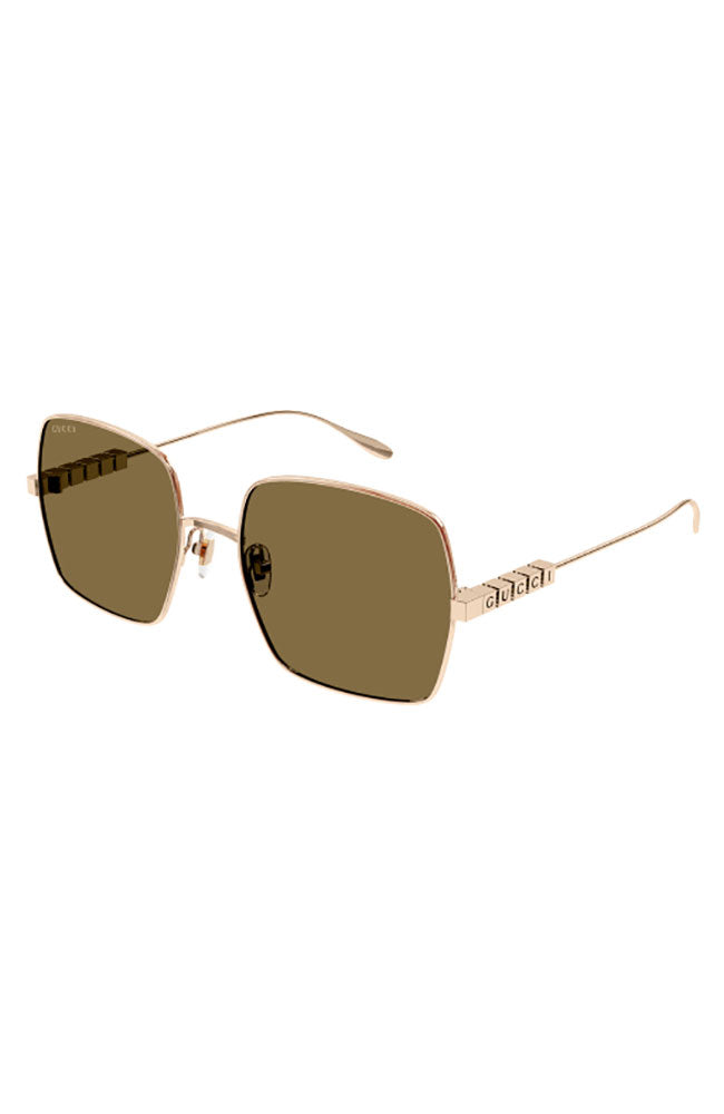 GG Sunglass Logo Cubes Brown Lens